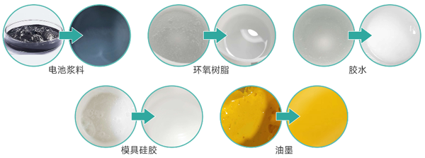 真空攪拌脫泡機攪拌脫泡前后效果圖